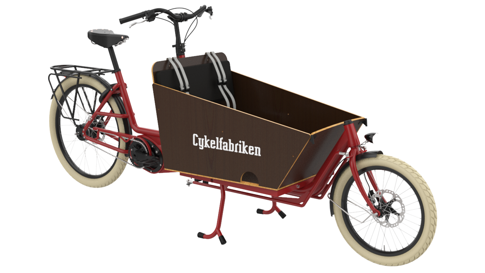 Bakfiets Long Red Creme VV